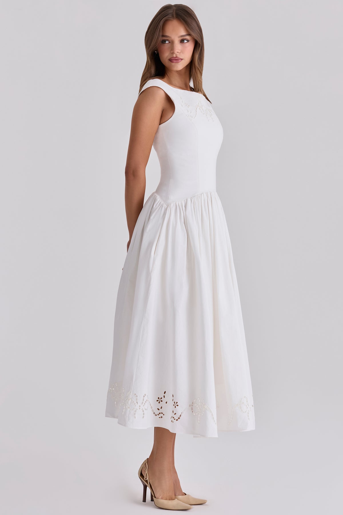 Eyelet Maxi Dress - White