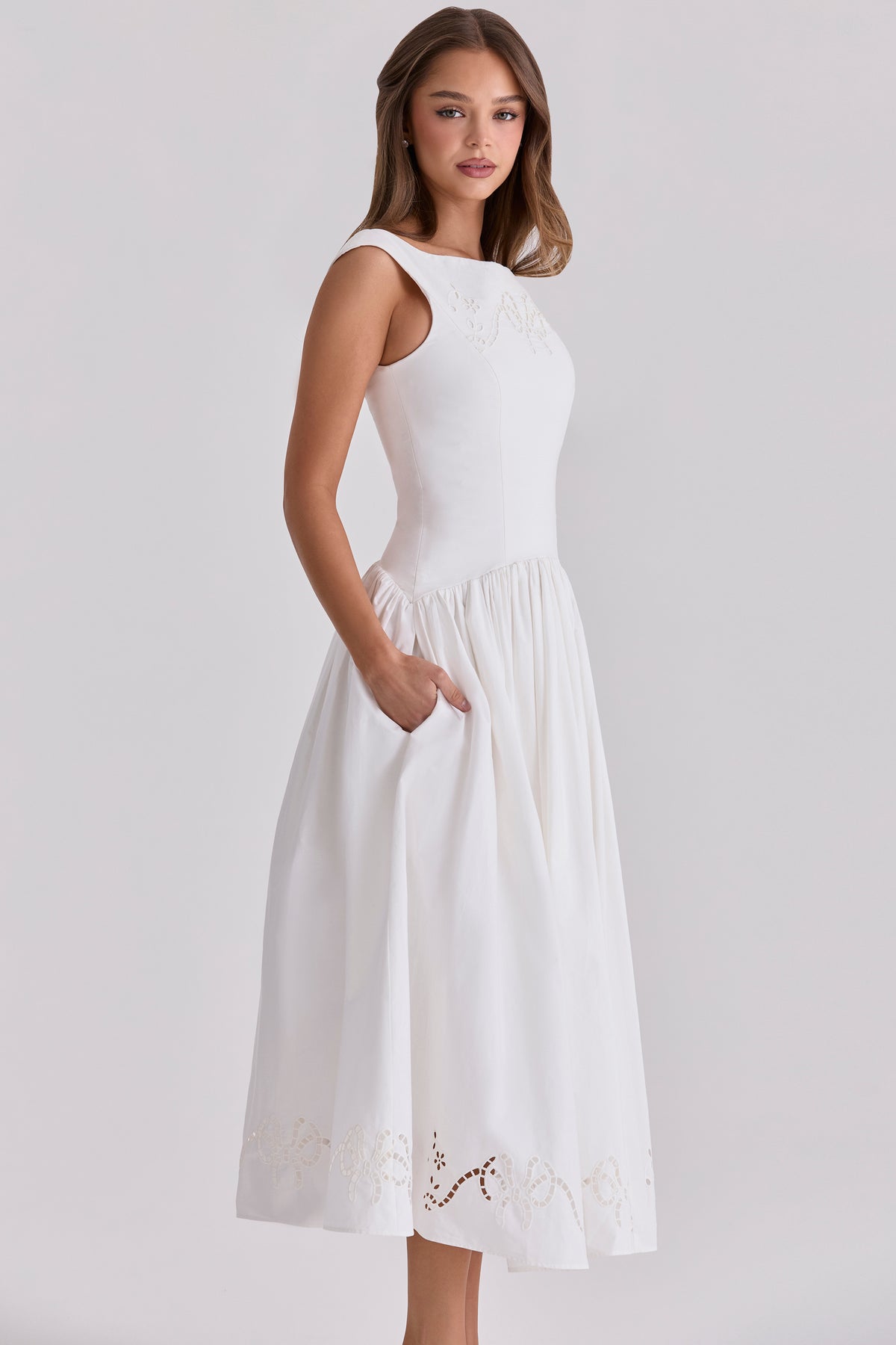 Eyelet Maxi Dress - White