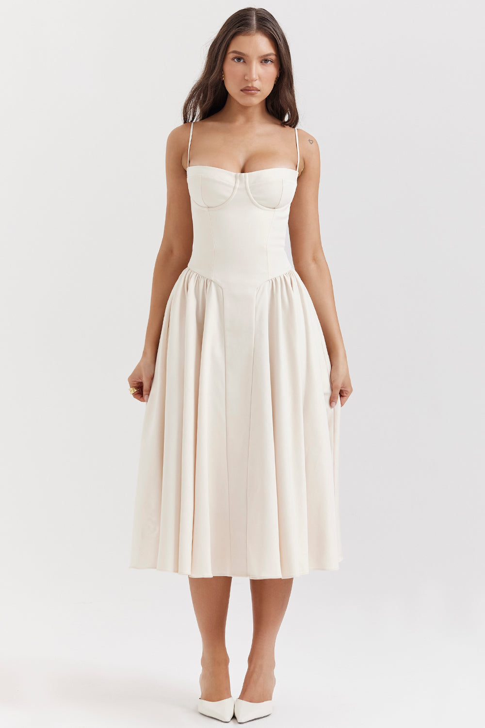 Beatrix Midi Dress - Vintage Cream