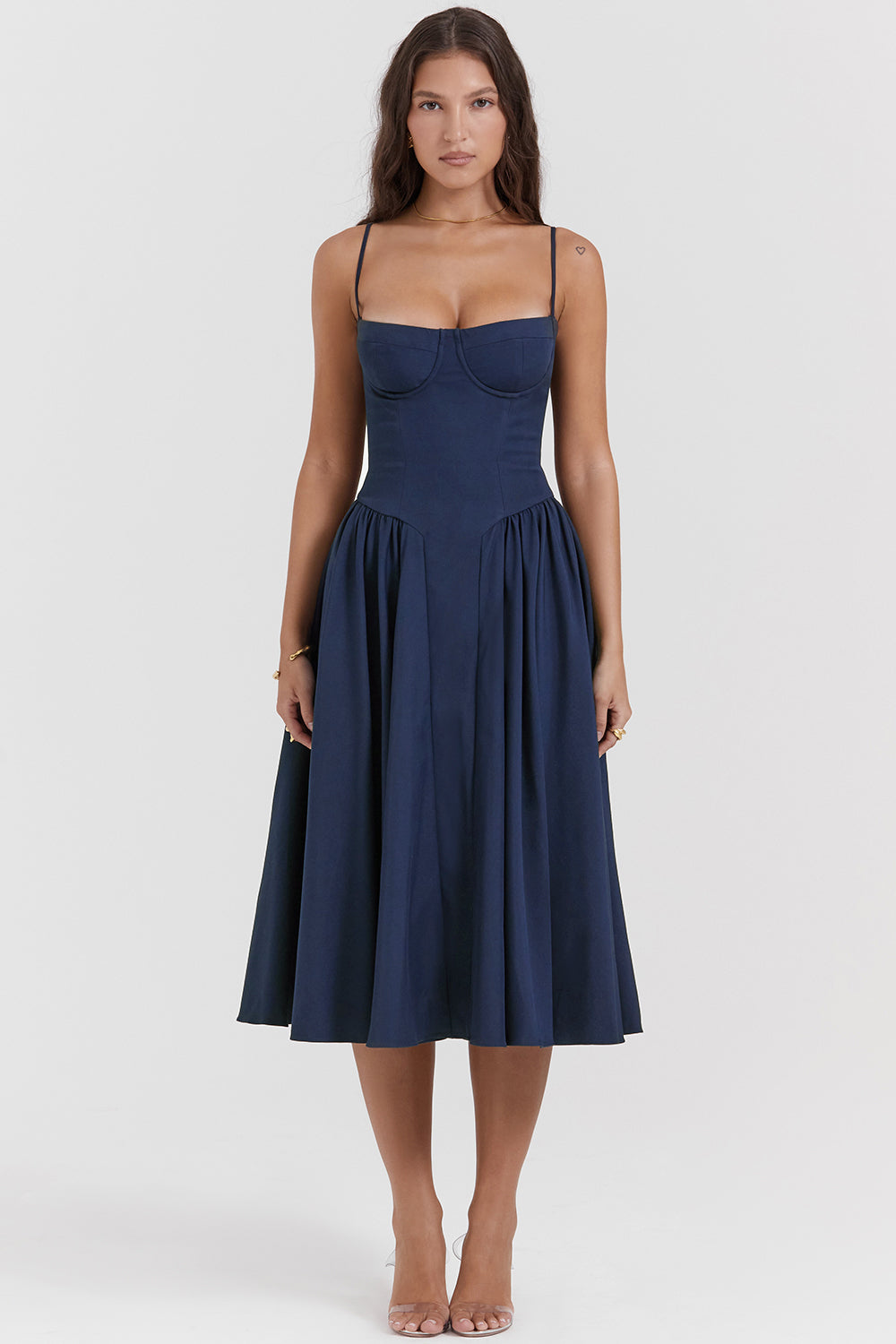 Marguerite Midi Dress - French Navy