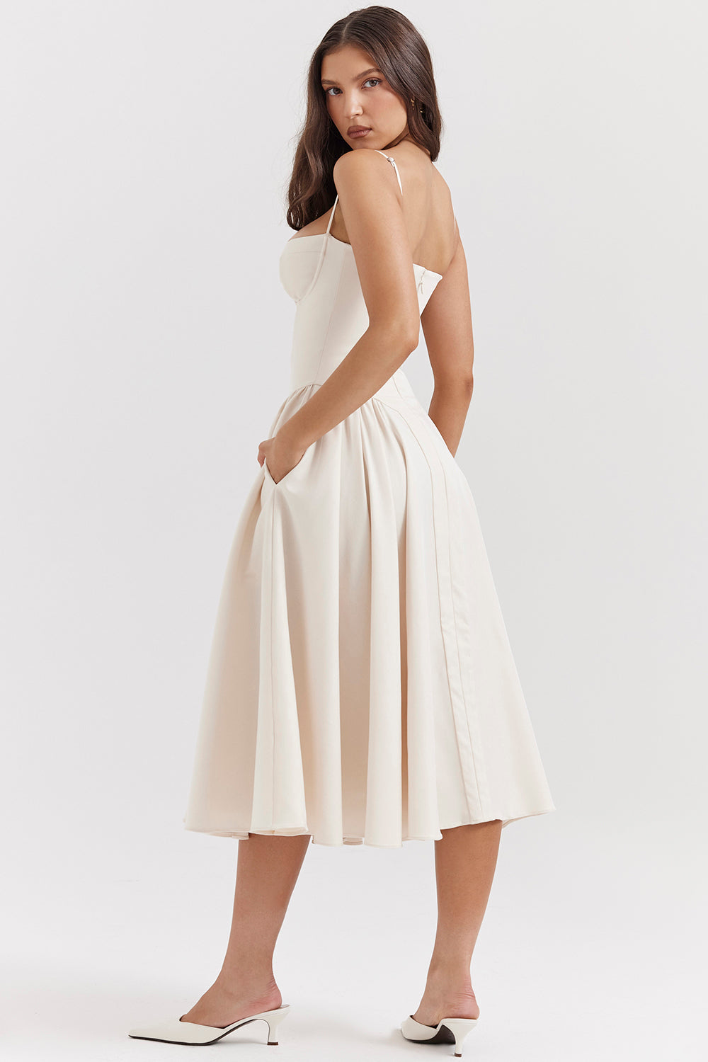 Beatrix Midi Dress - Vintage Cream