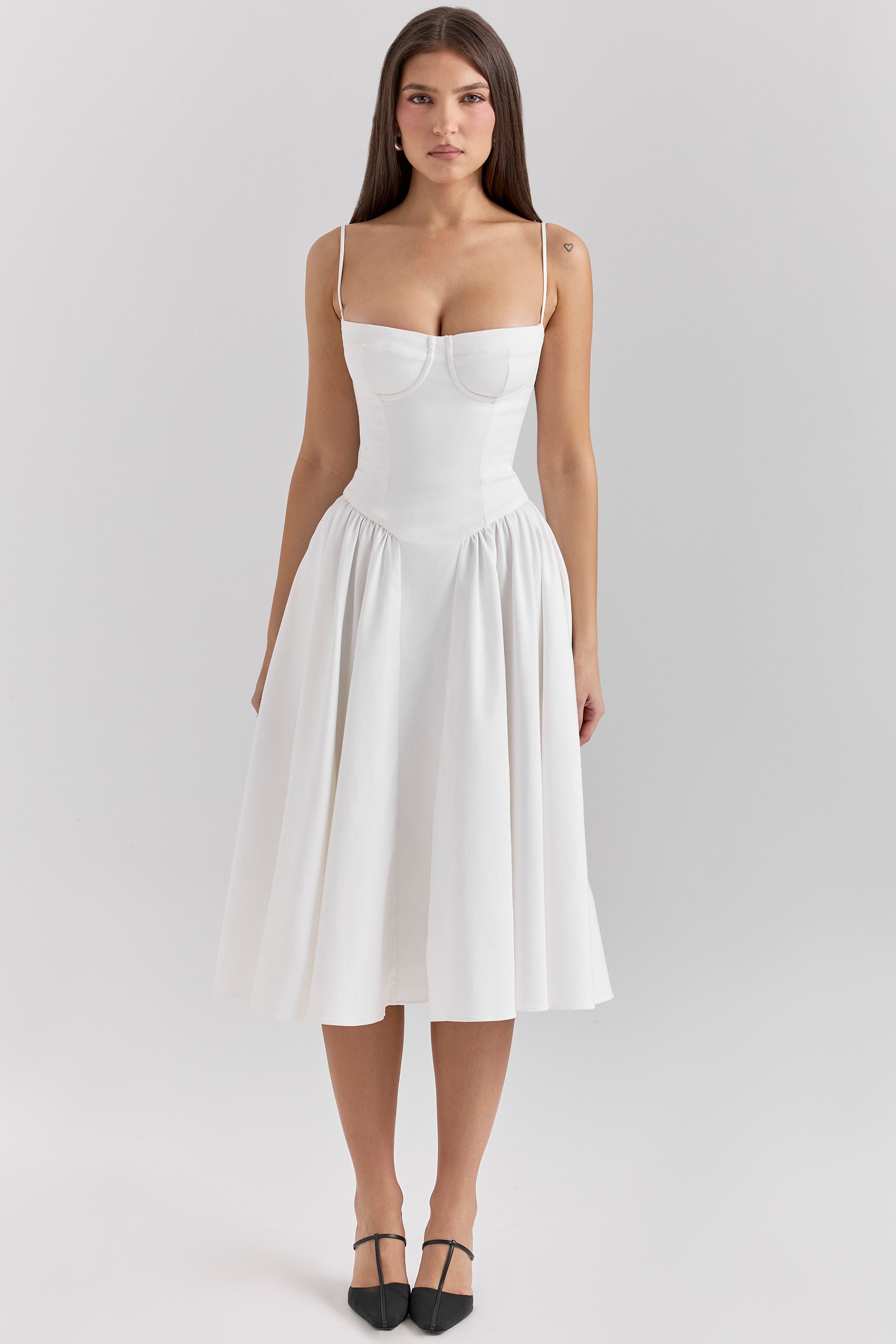 Marguerite Midi Dress - White