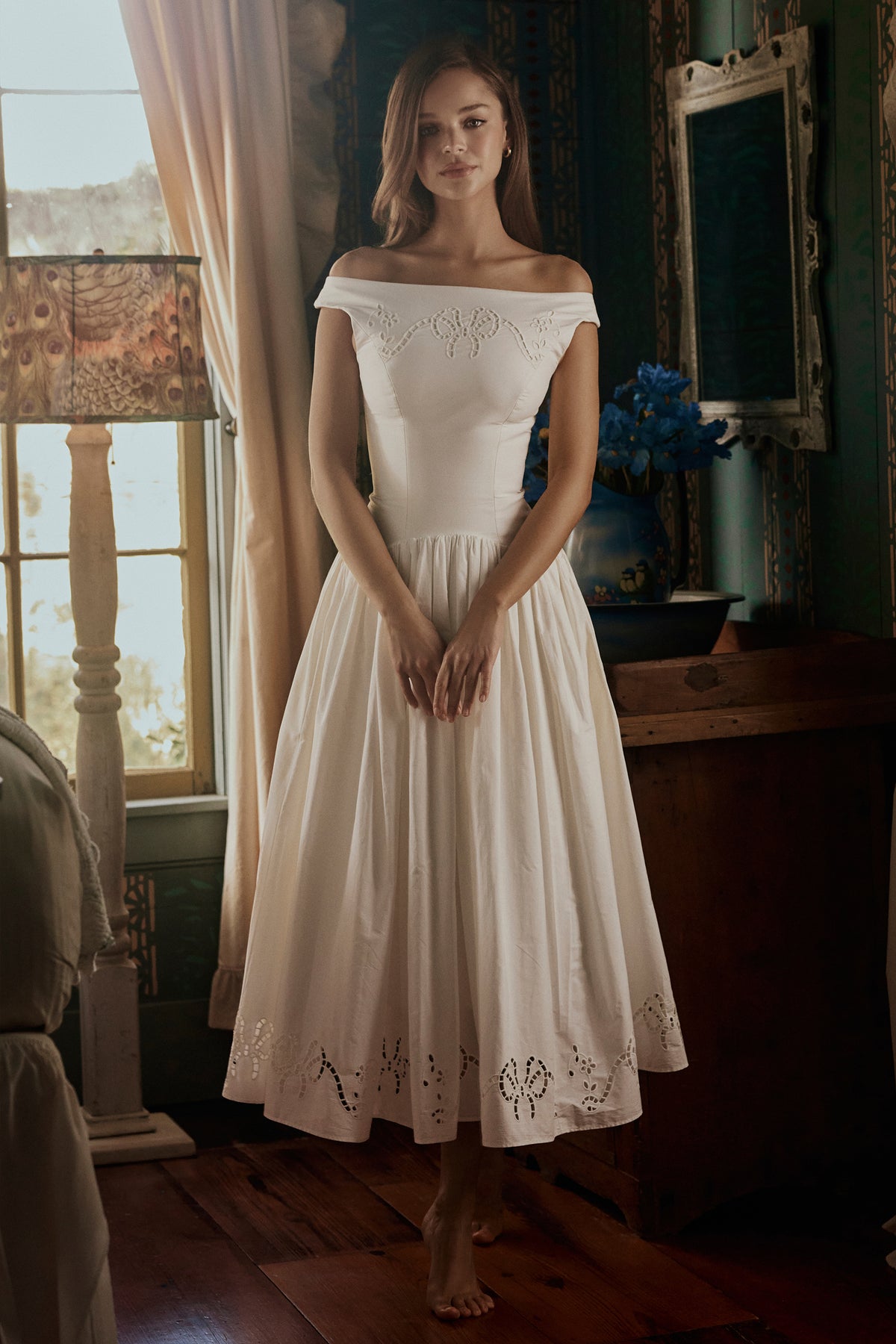 Eyelet Maxi Dress - White