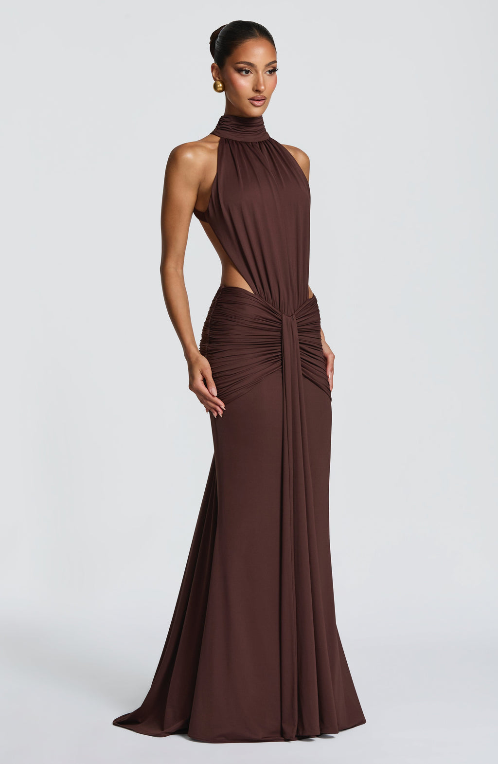 Odessa Maxi Dress - Plum Brown