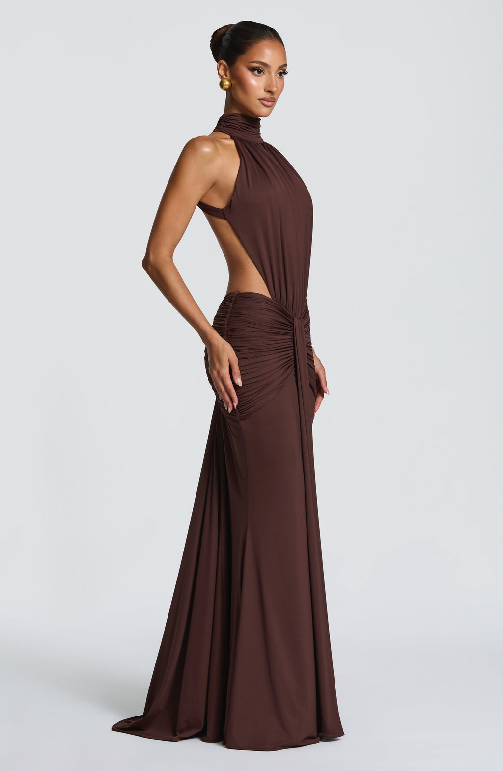 Odessa Maxi Dress - Plum Brown