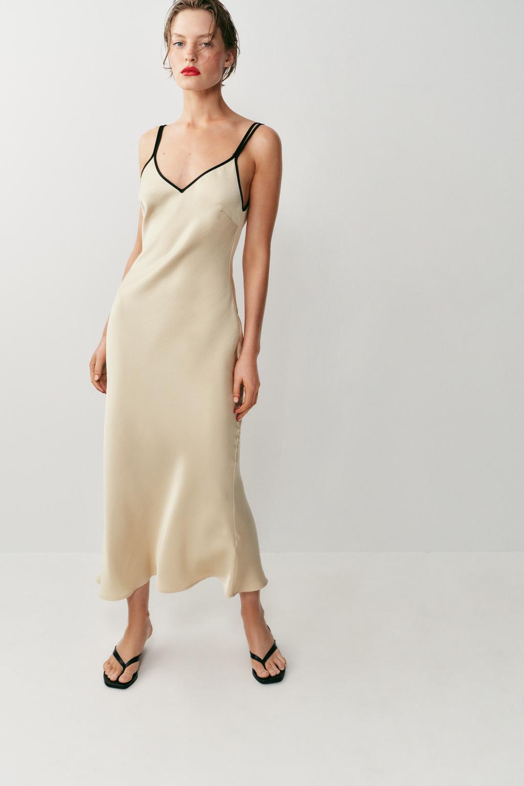 Ines Midi Dress - Beige - front