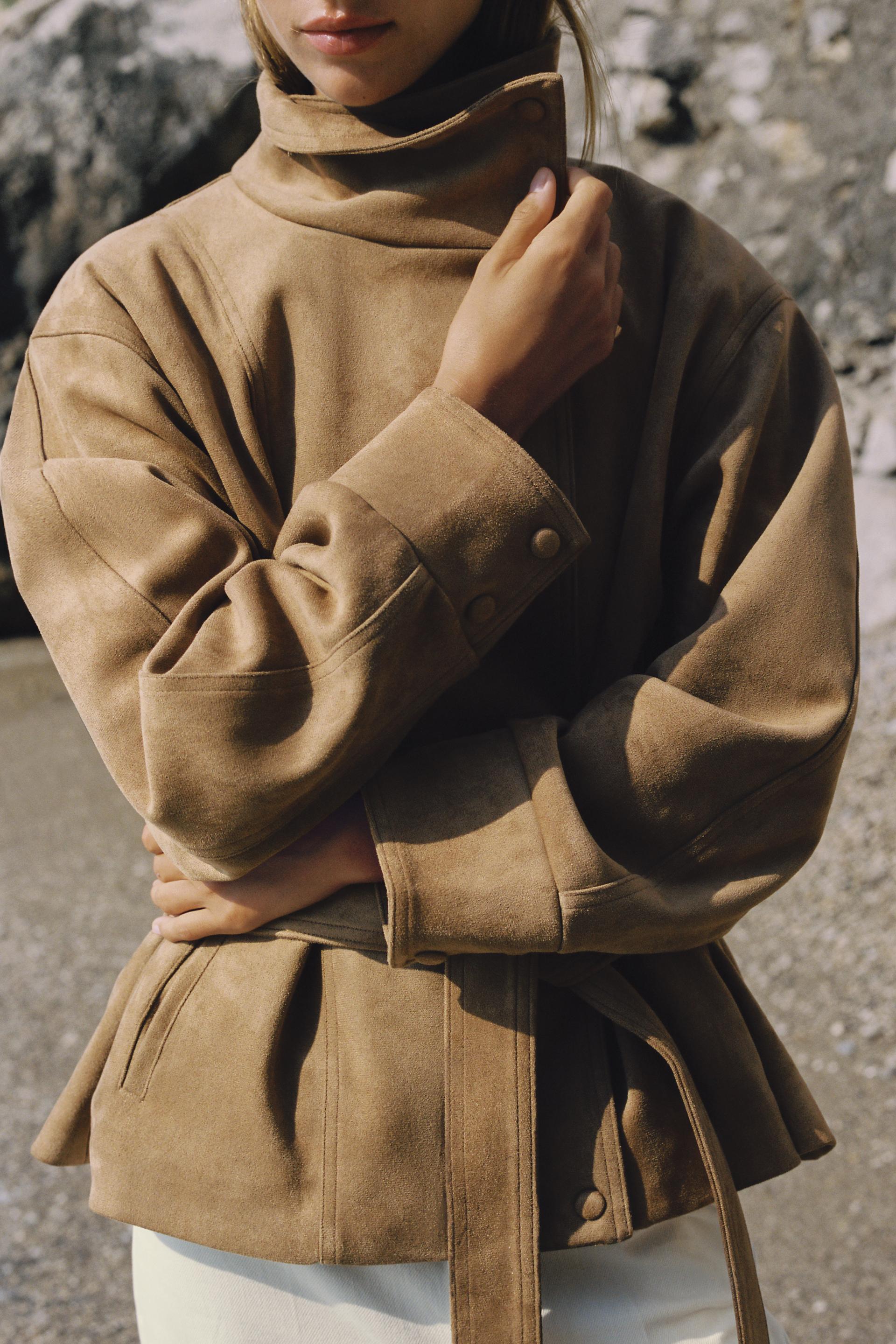 Camille Belted Jacket - Dark Camel
