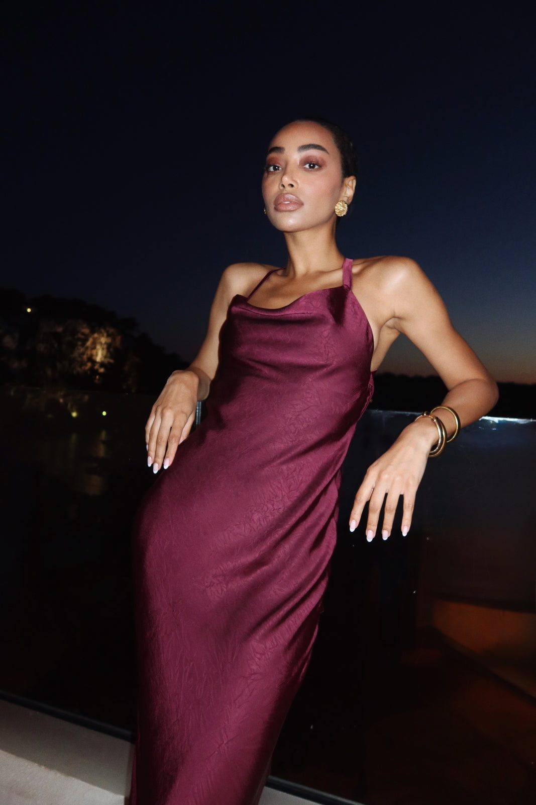 Claret Maxi Dress - Bordeaux