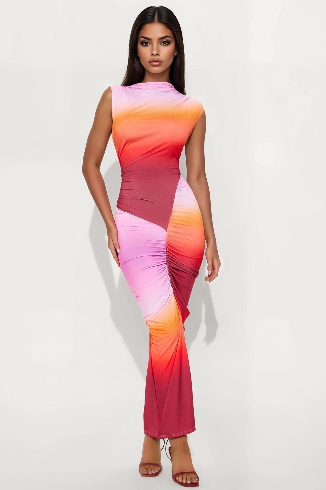 Talia Maxi Dress - Orange Combo