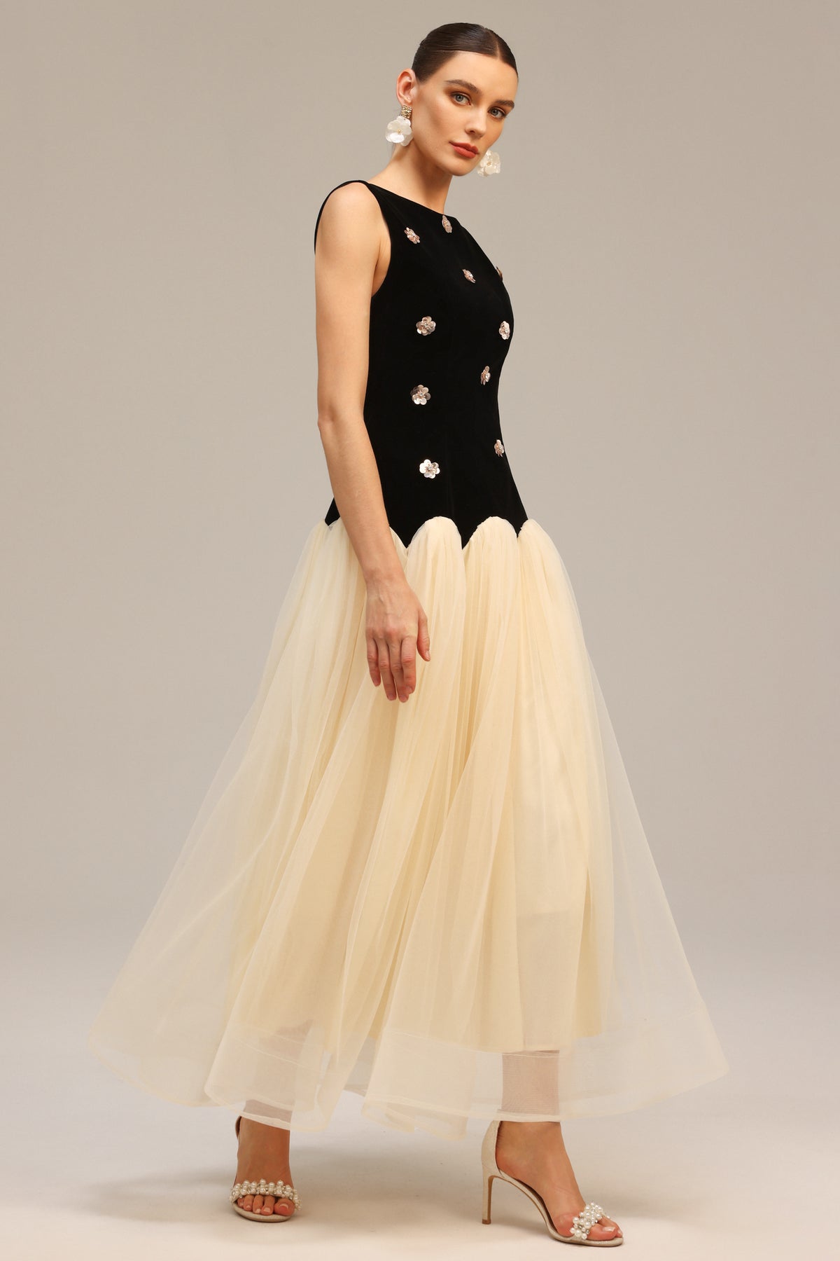Rosette Noir Maxi Dress - Black
