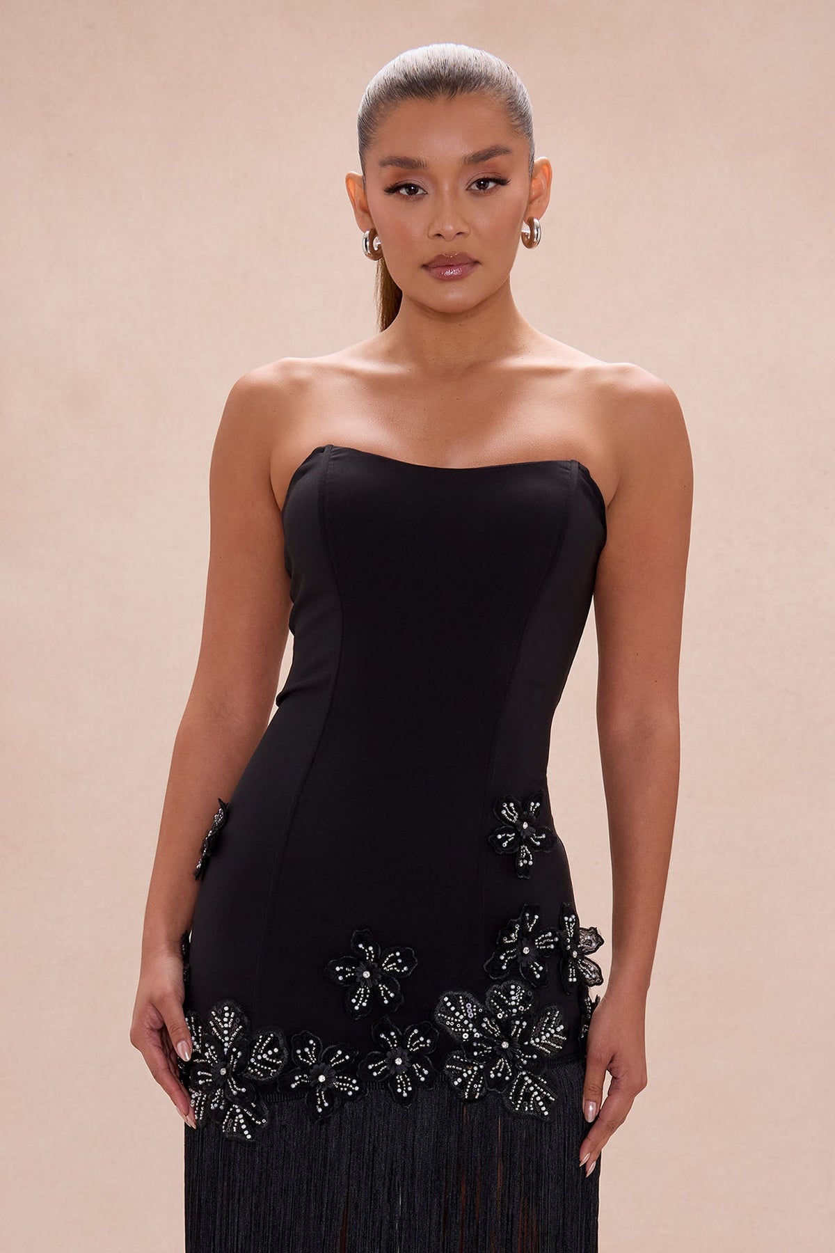 Tassel Noir Maxi Dress - Black