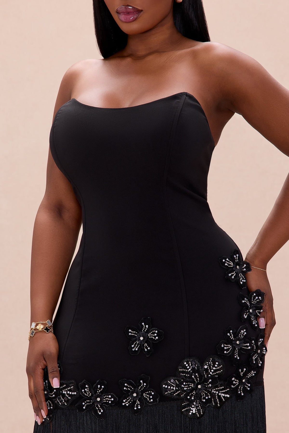 Tassel Noir Maxi Dress - Black