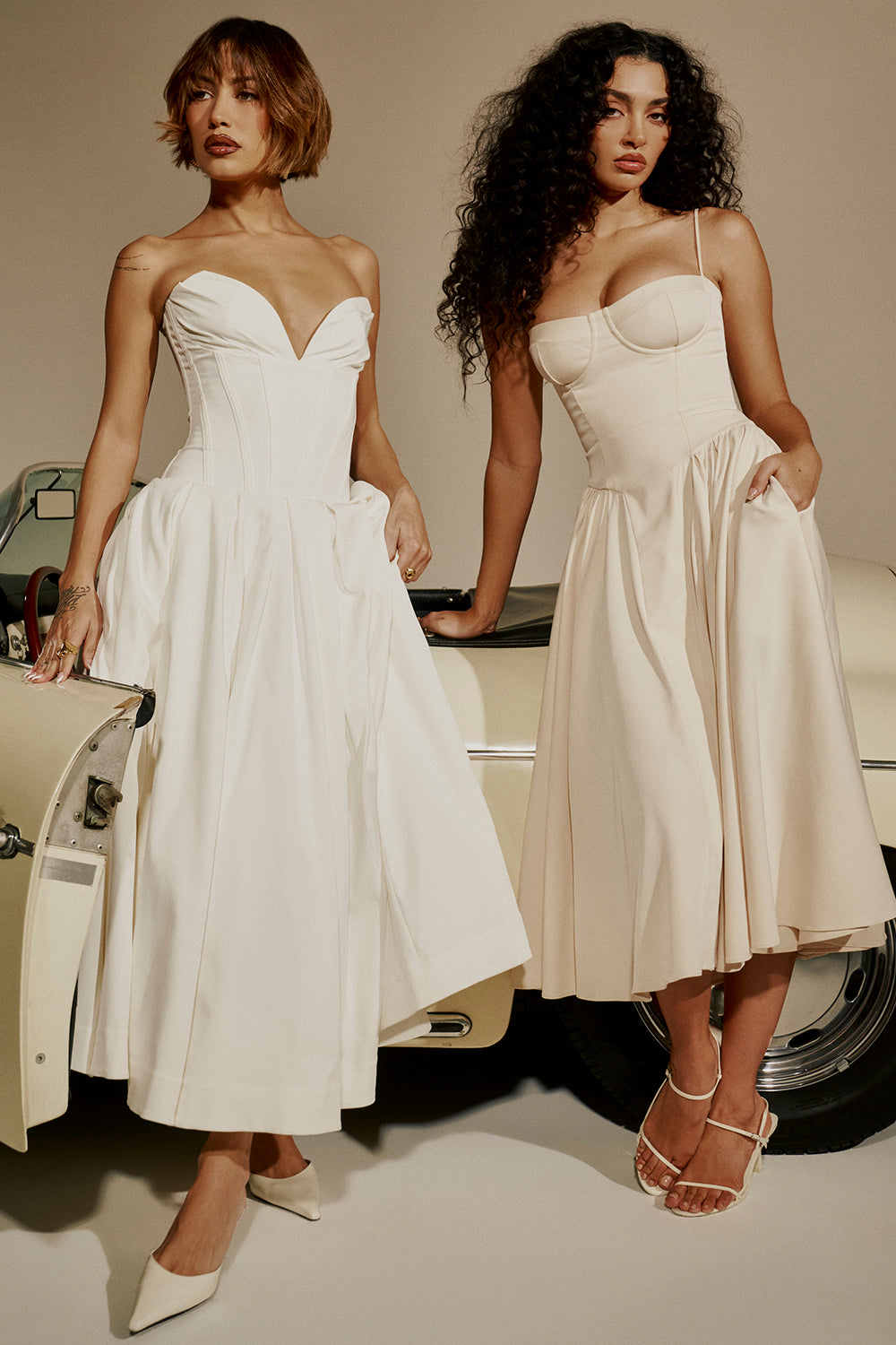 Beatrix Midi Dress - Vintage Cream