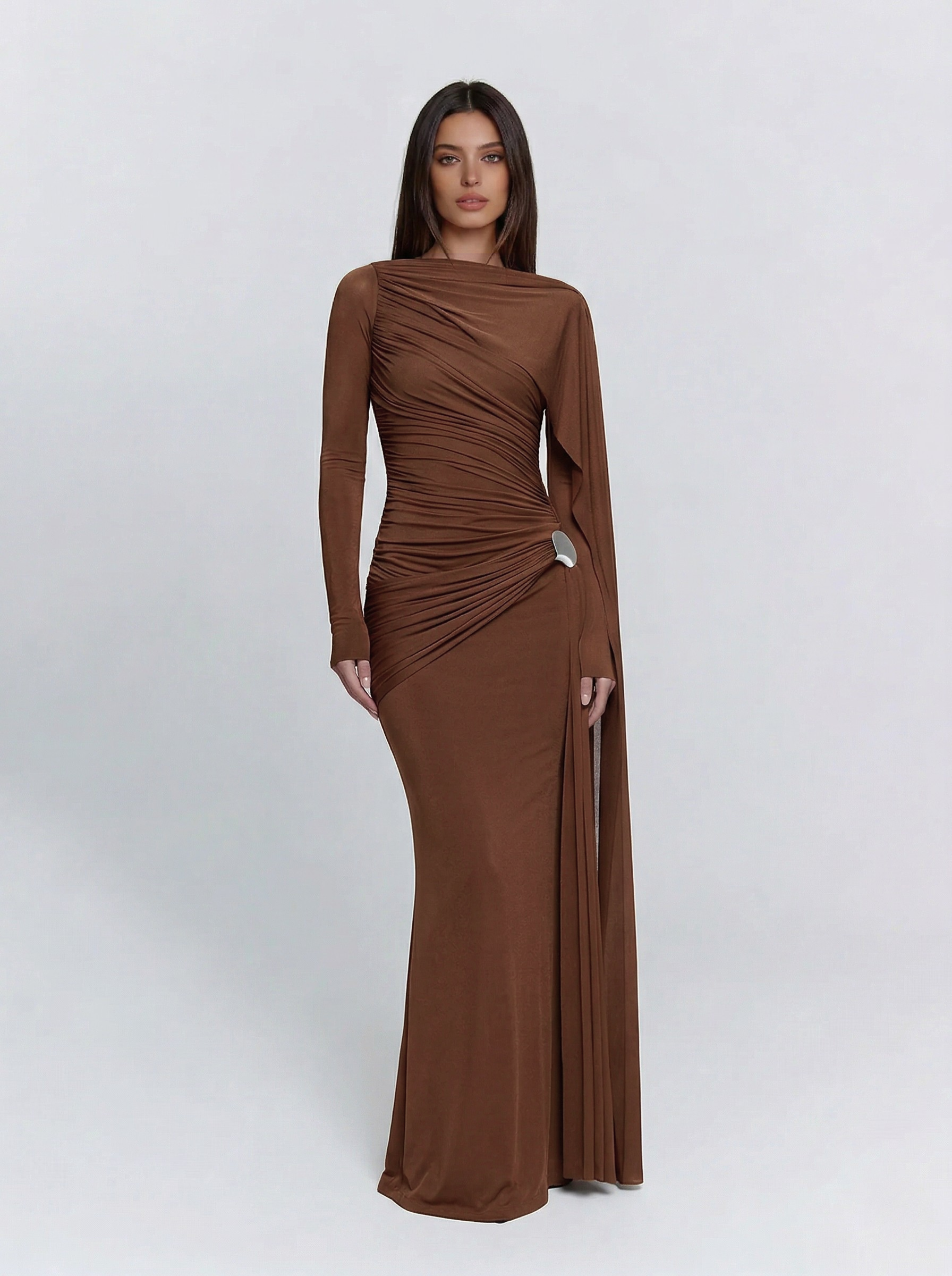 Amyra Maxi Dress - Brown