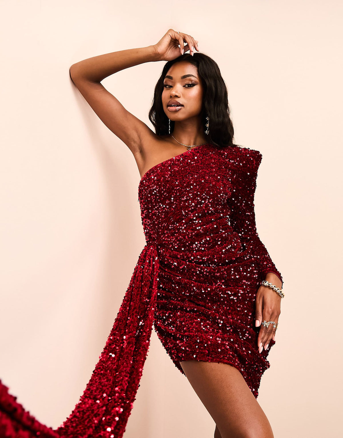 Merlot Mini Dress - Burgundy Sequin