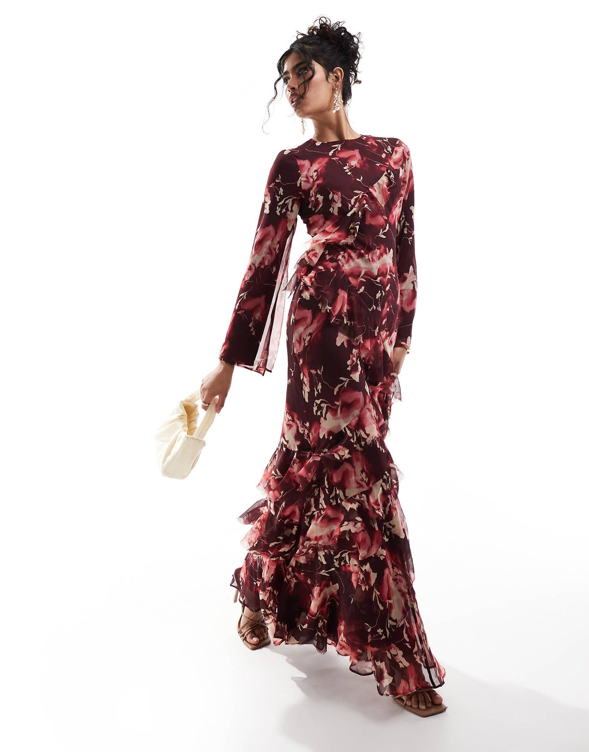 Bordeaux Maxi Dress - Burgundy Floral