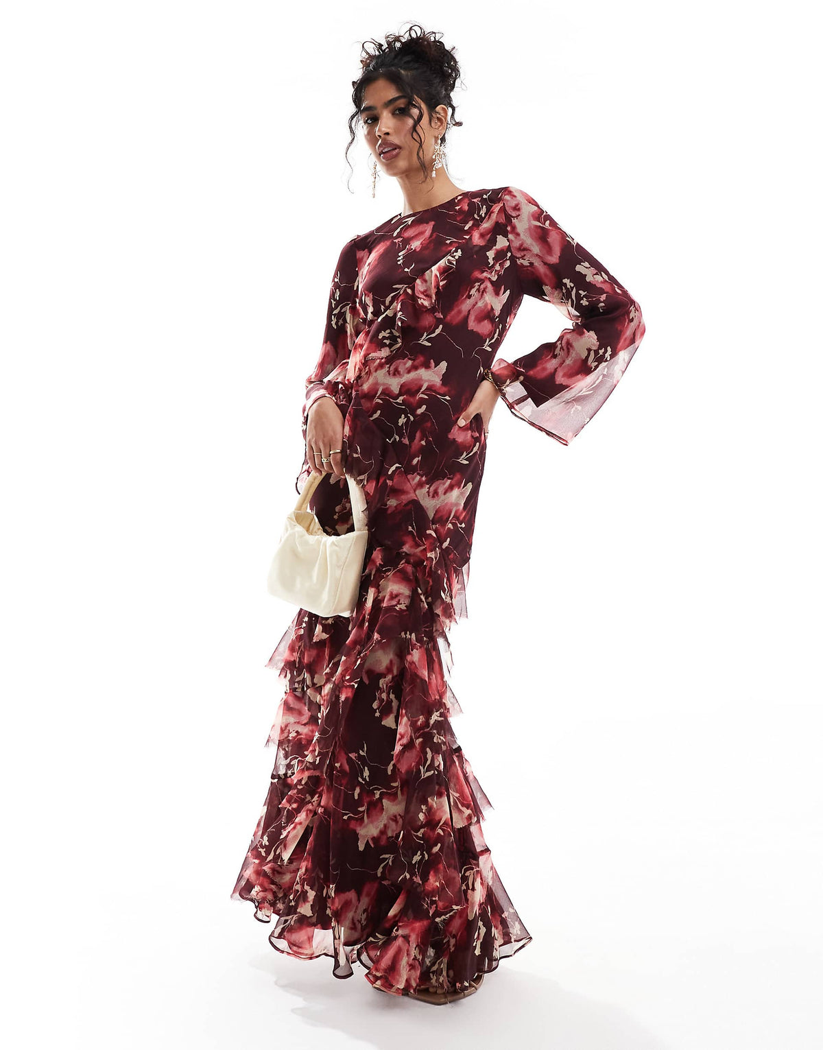 Bordeaux Maxi Dress - Burgundy Floral