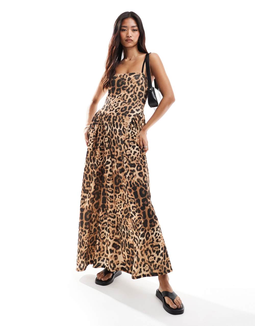 Lola Midi Dress - Leopard Print - front