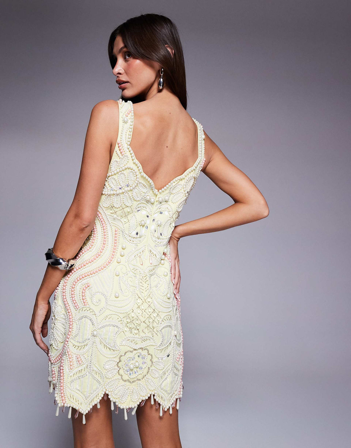 Pearla Mini Dress - Pink and Yellow