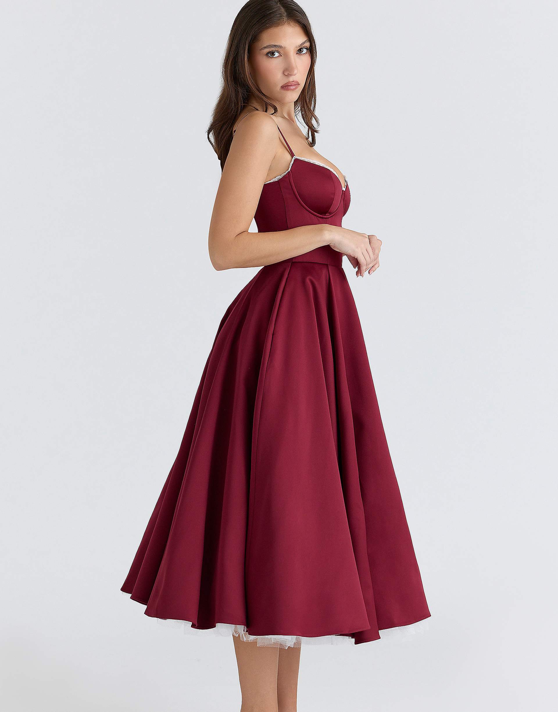 Mademoiselle Midi Dress - Wine
