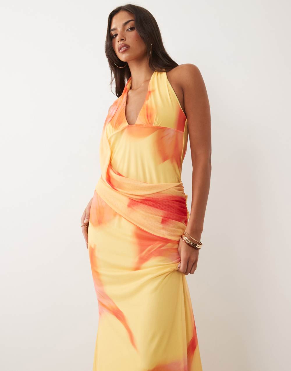 Florence Maxi Dress - Yellow Floral - side