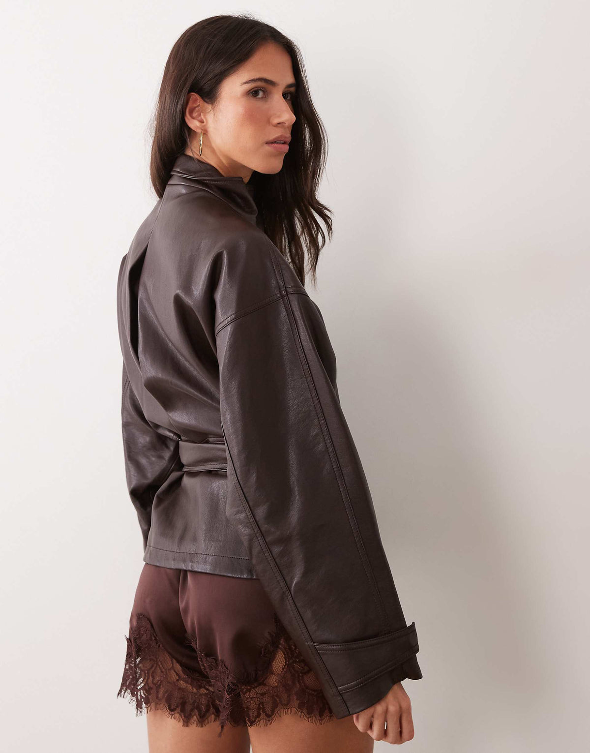 Havana Tie Waist Jacket - Brown