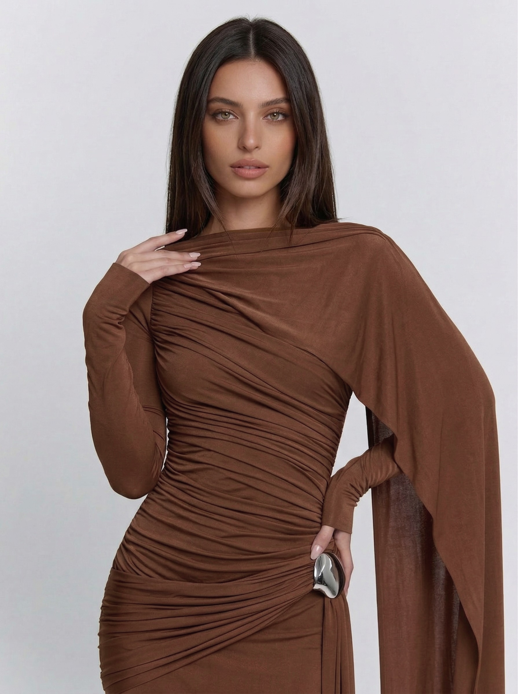 Amyra Maxi Dress - Brown