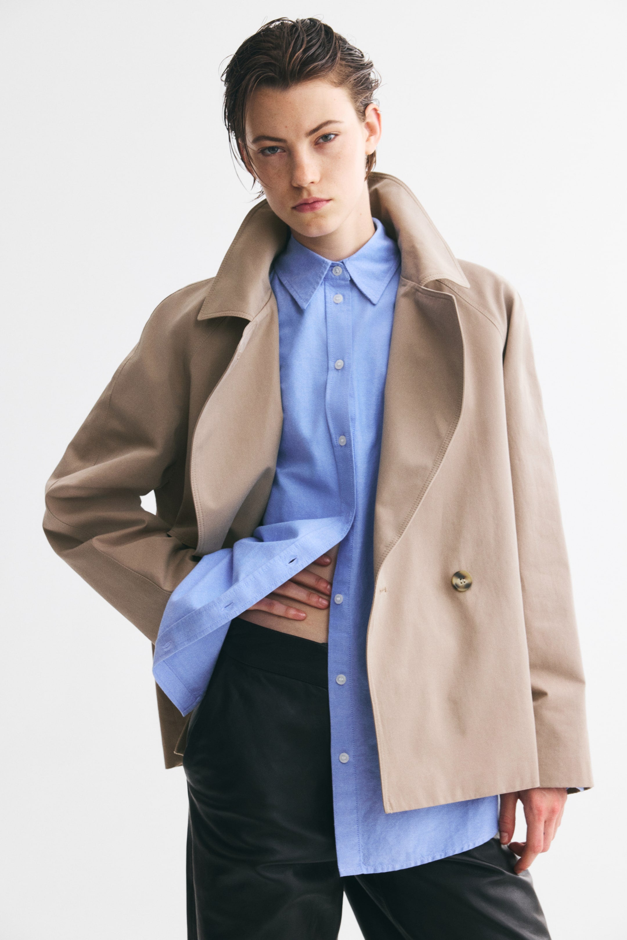 Ribbon Trench Coat - Taupe