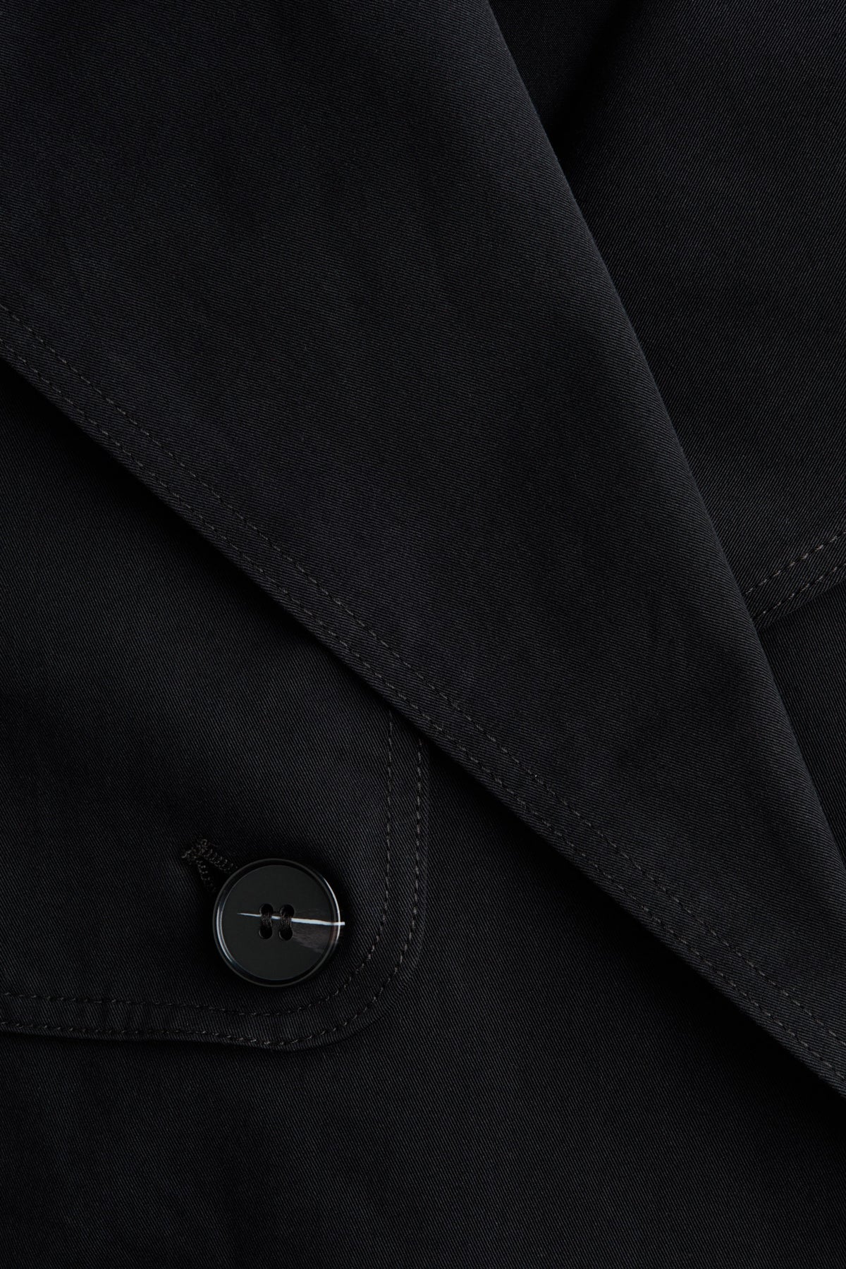 Ribbon Trench Coat - Black