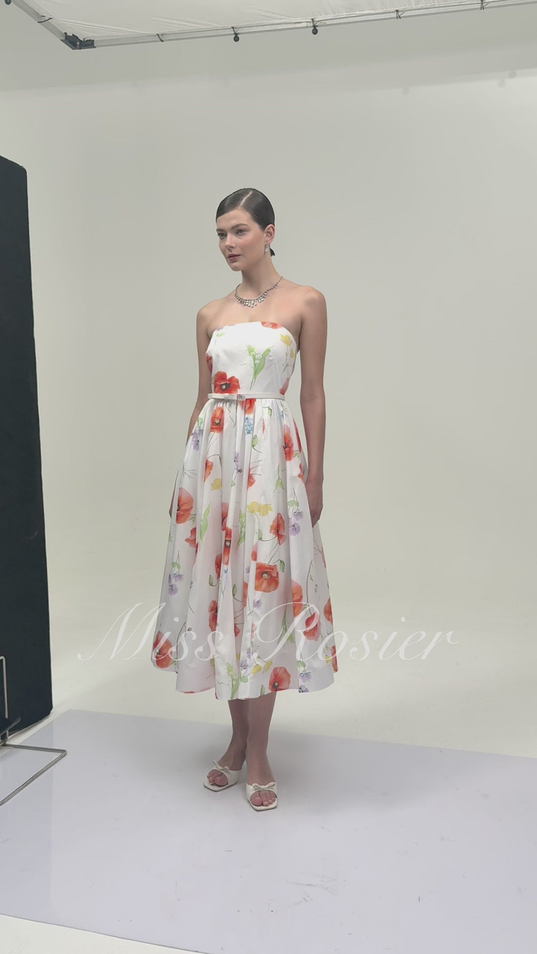 Fleurette Midi Dress - White Multicolor