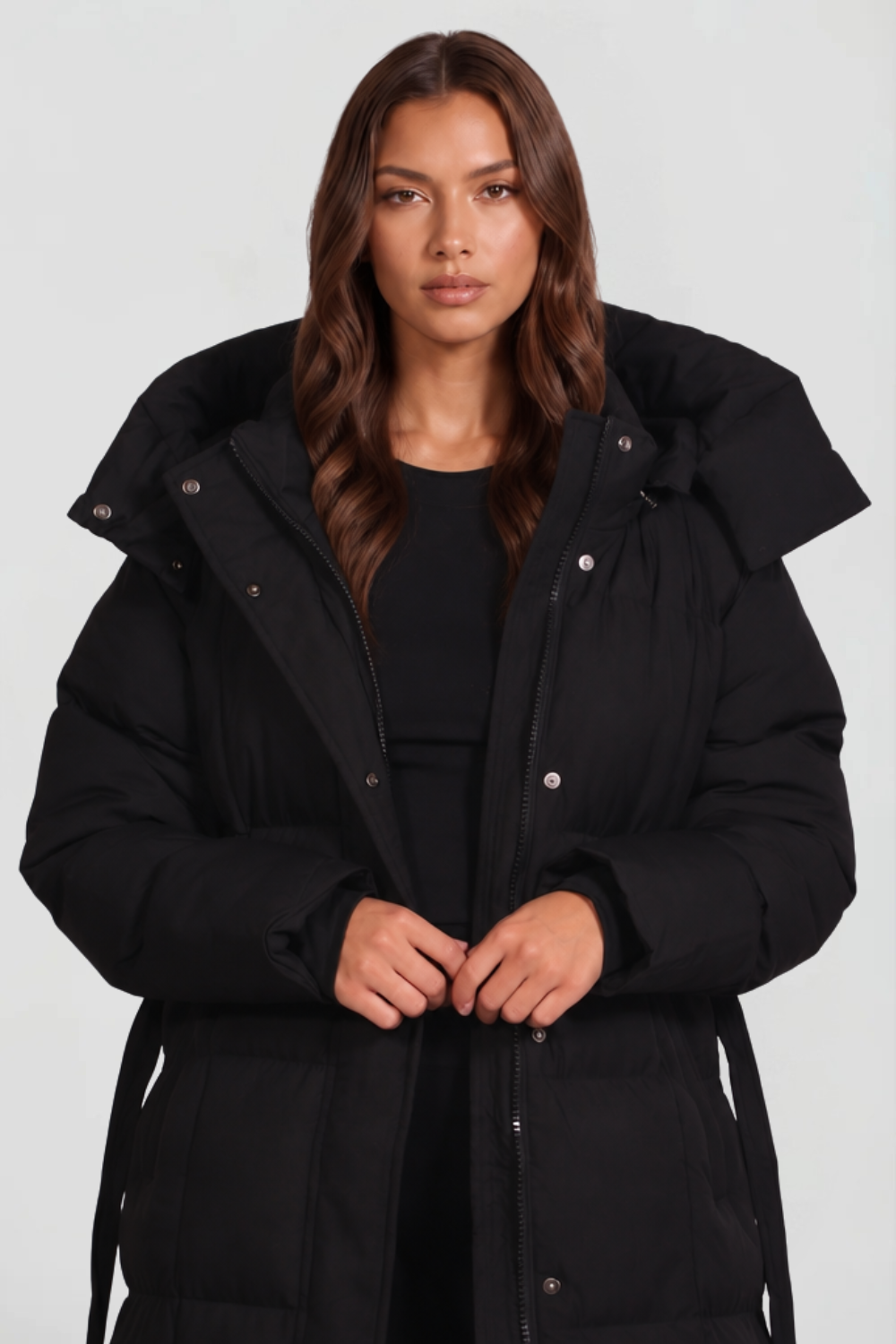 Freya Puffer Coat - Brown