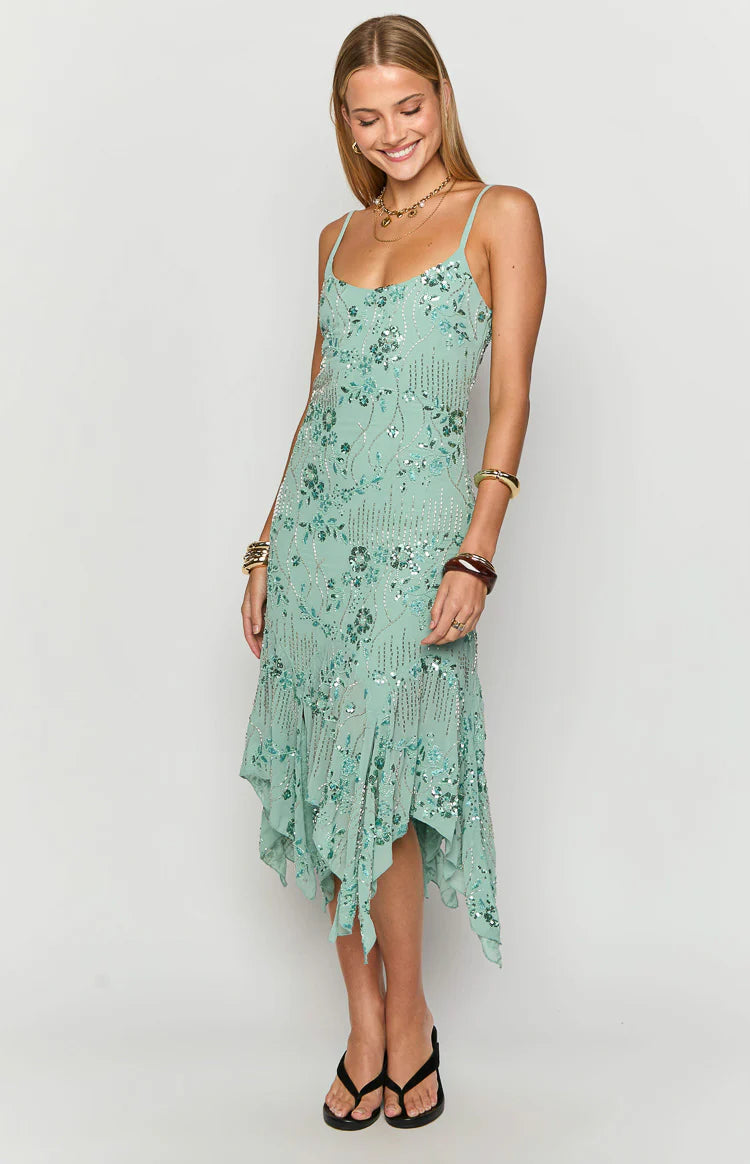 Fantasia Midi Dress - Teal