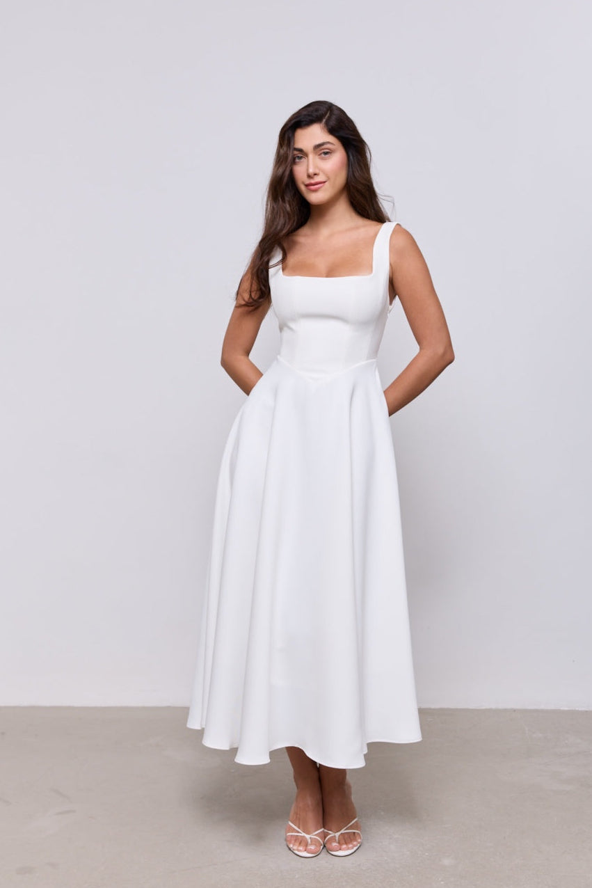 Odessa Midi Dress - White