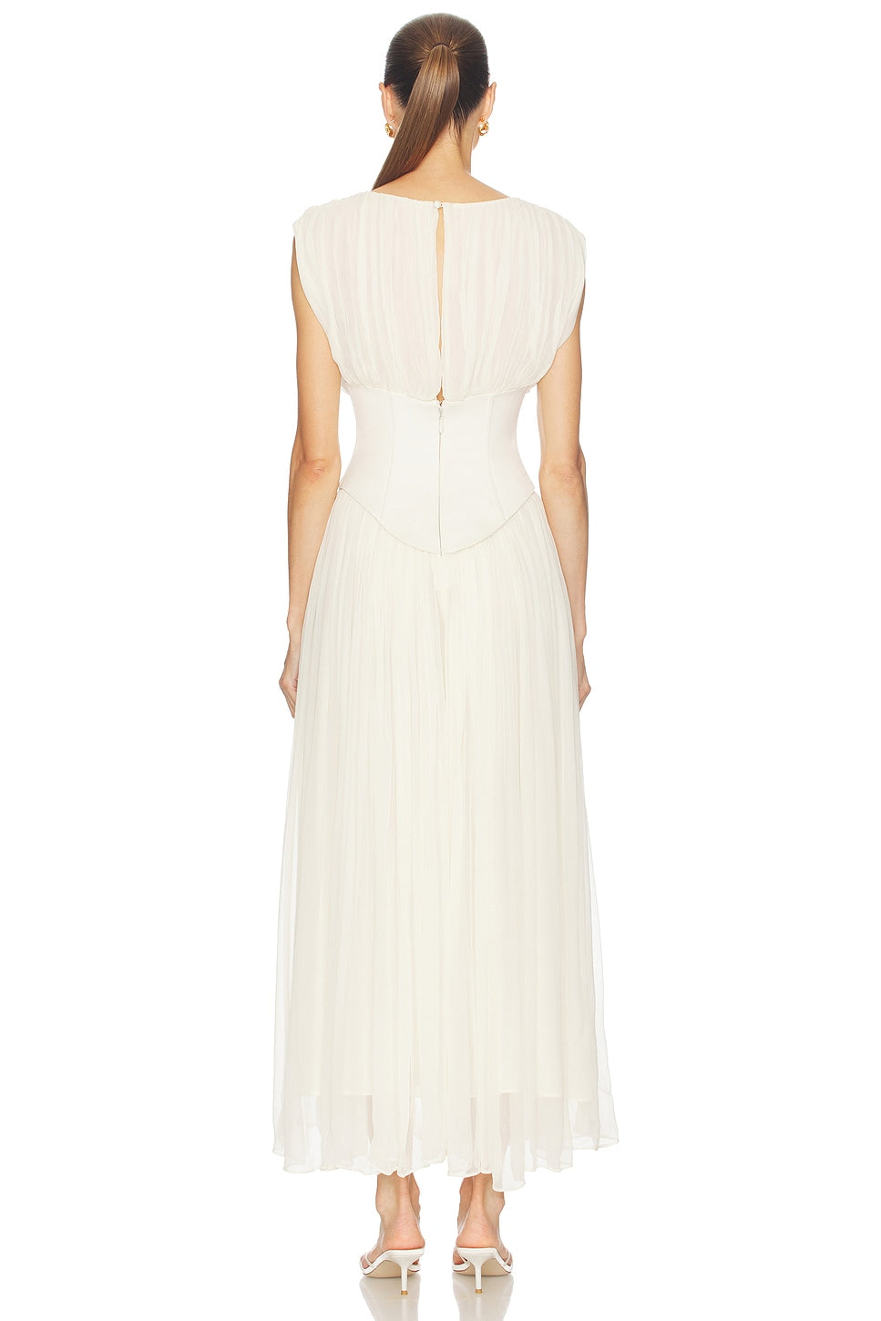 Genevieve Midi Dress - Ivory - back