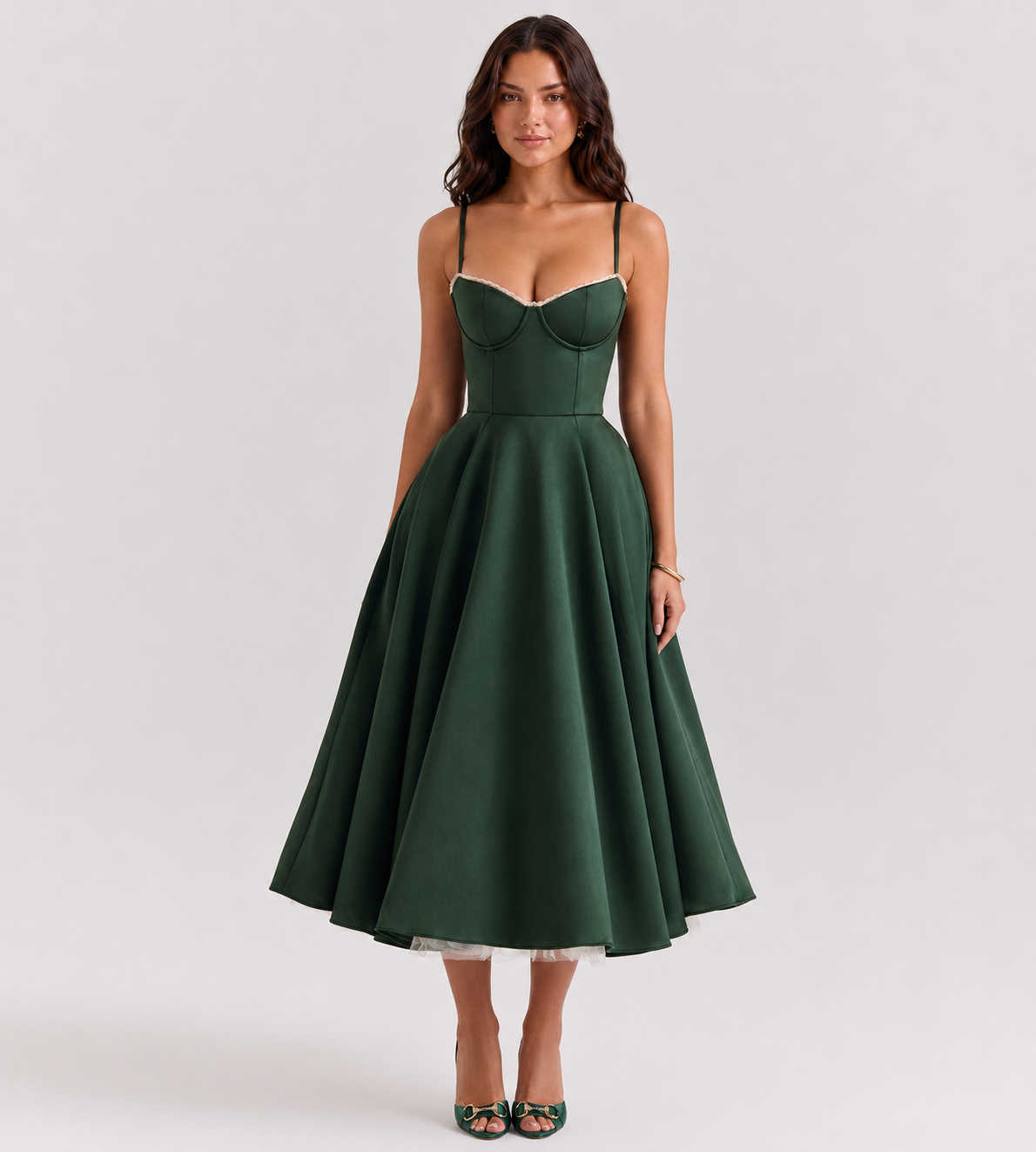 Corsetta Midi Dress - Forest Green