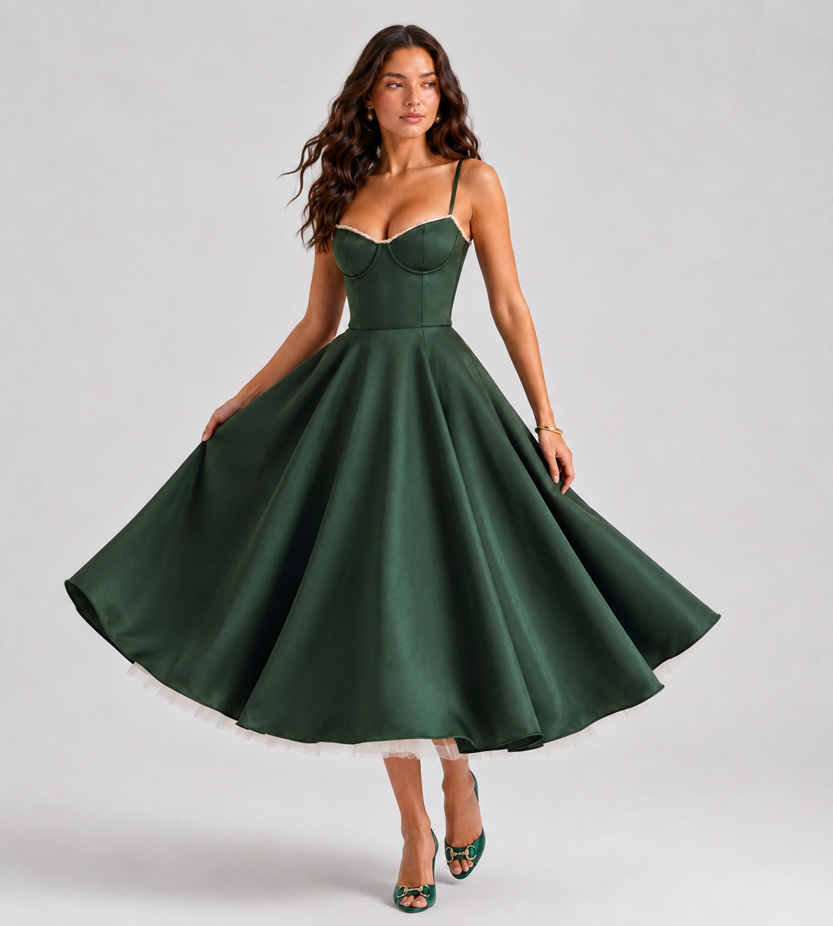 Corsetta Midi Dress - Forest Green
