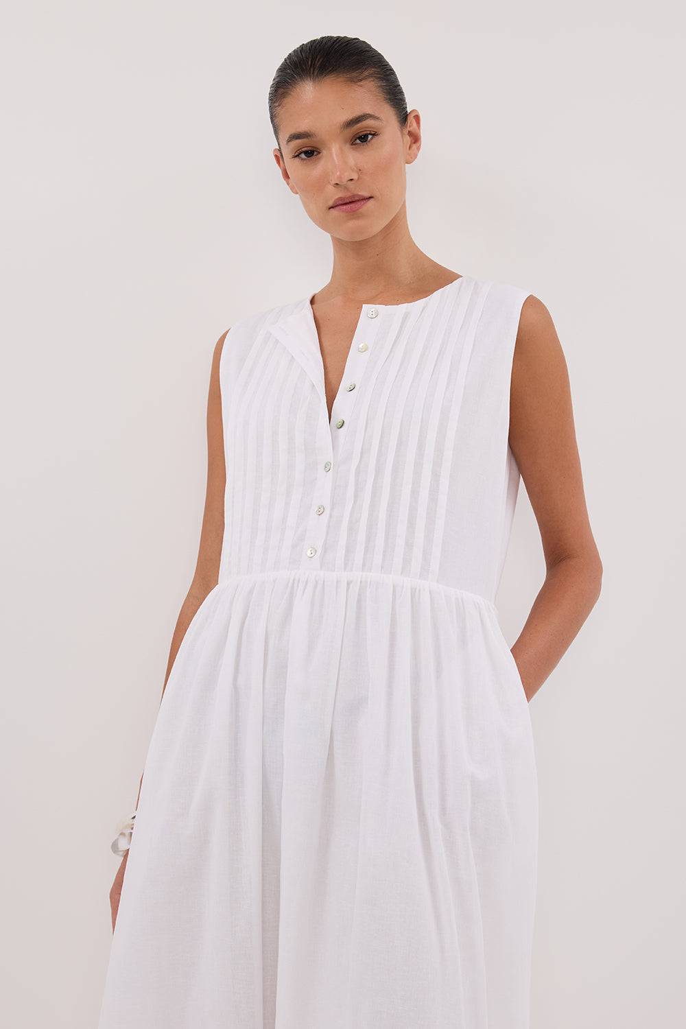 Linden Midi Dress - White