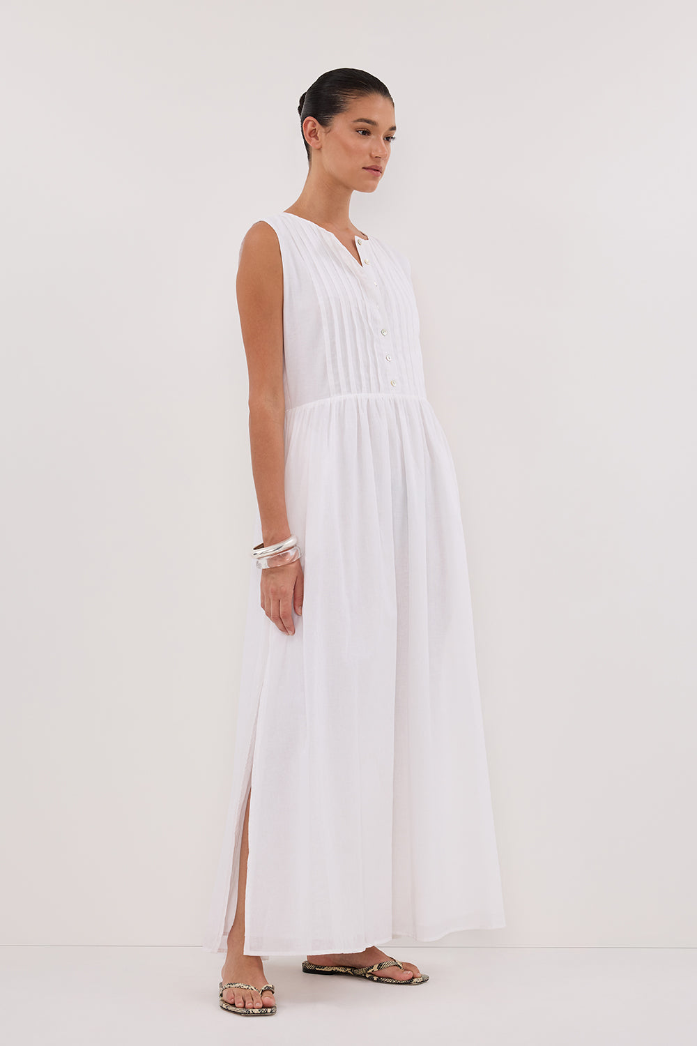 Linden Midi Dress - White