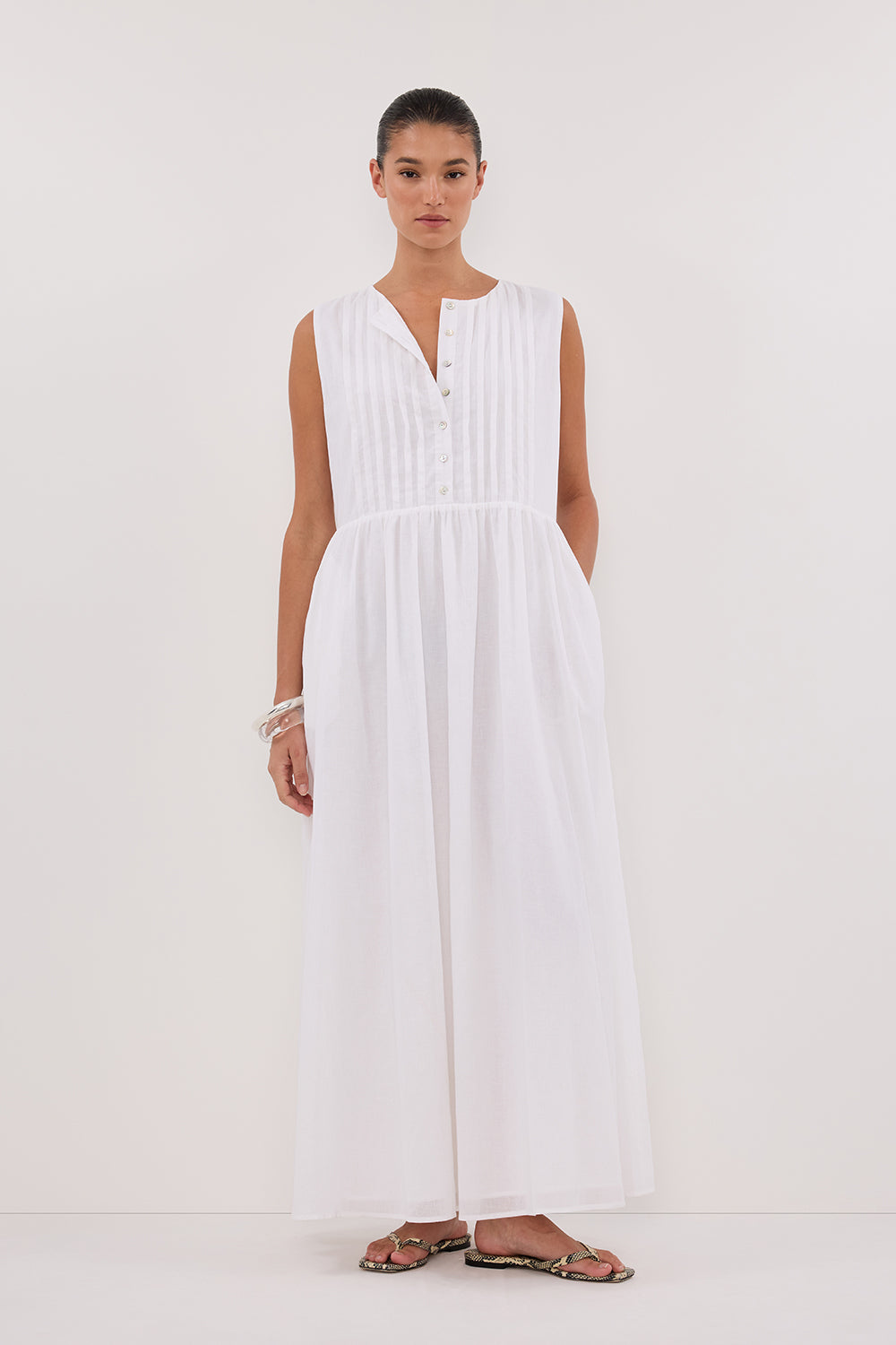 Linden Midi Dress - White