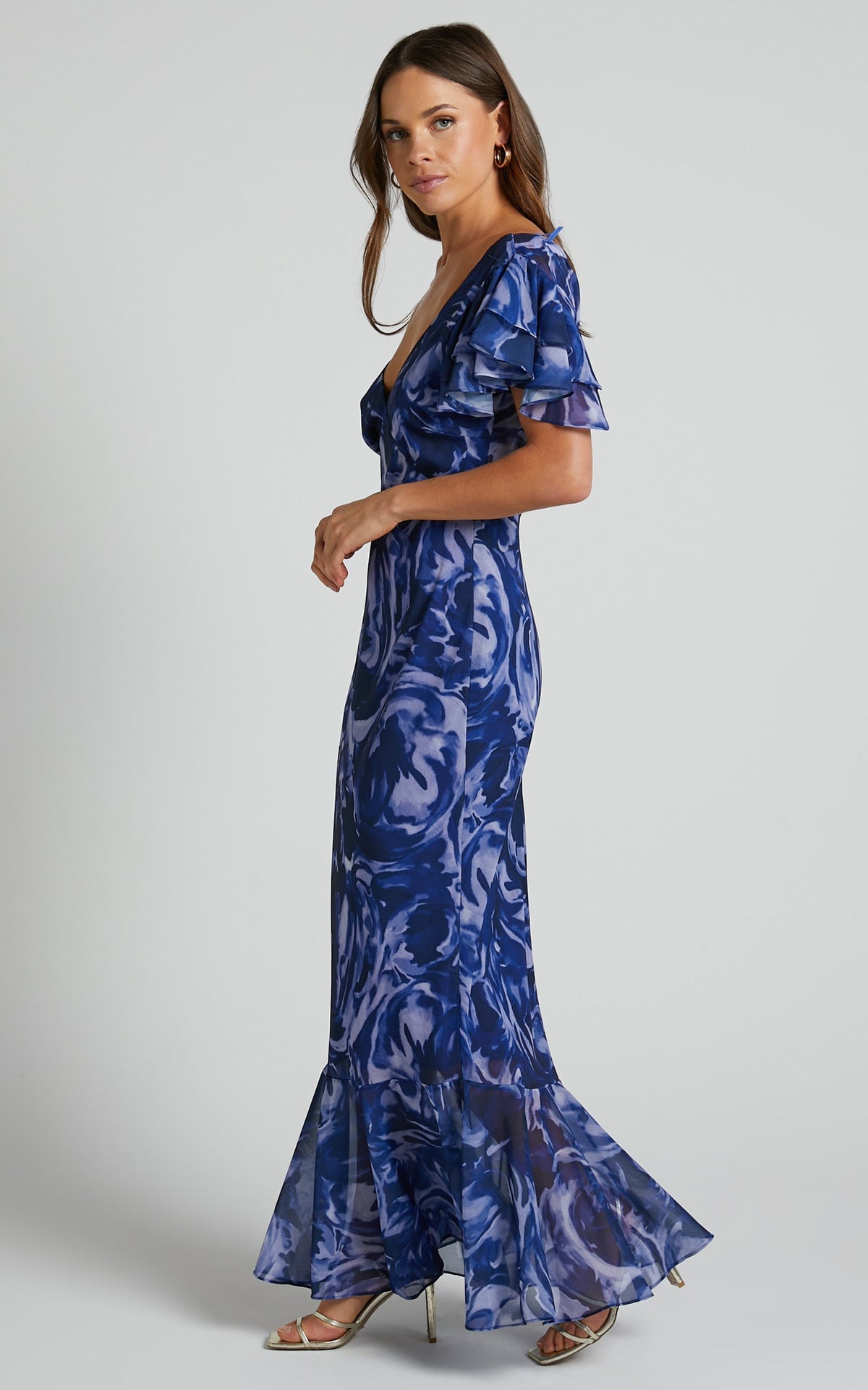 Marina Maxi Dress - Navy Swirl