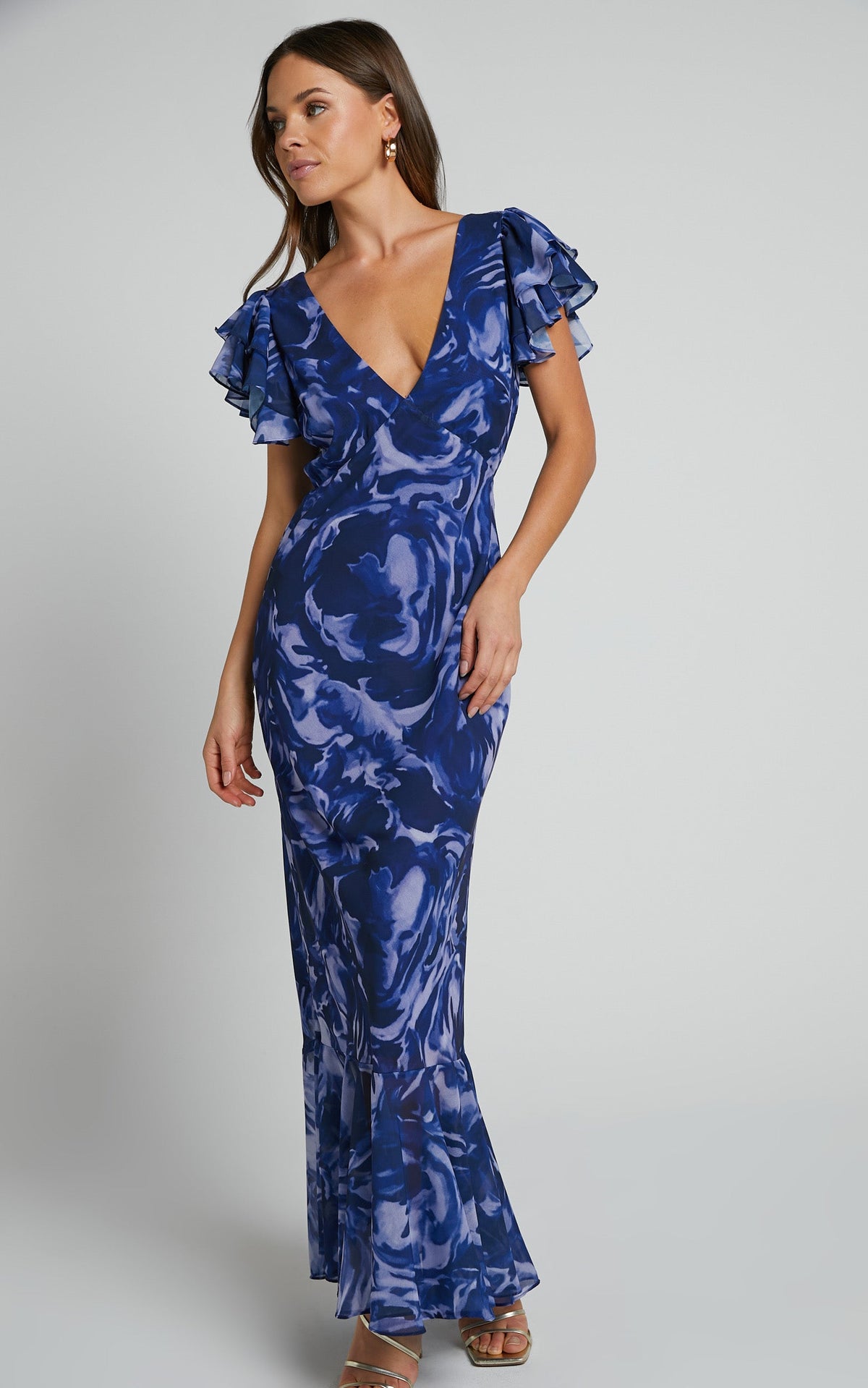 Marina Maxi Dress - Navy Swirl