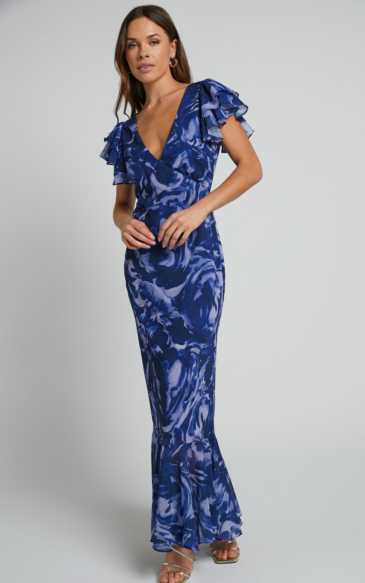 Marina Maxi Dress - Navy Swirl