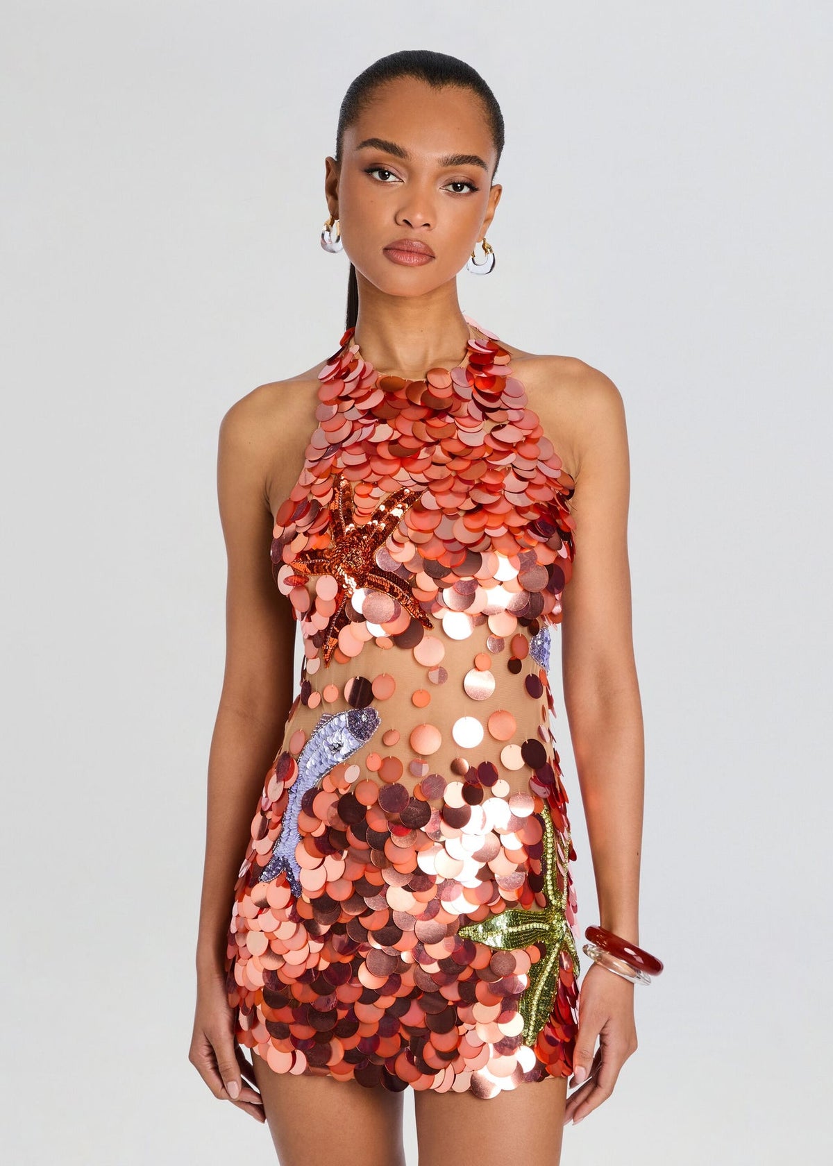 Coral Mini Dress - Geranium Multi