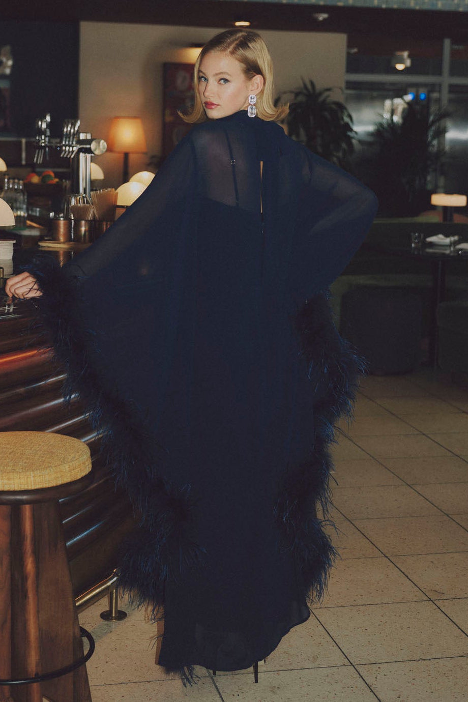 Midnight Kaftan Gown - Navy