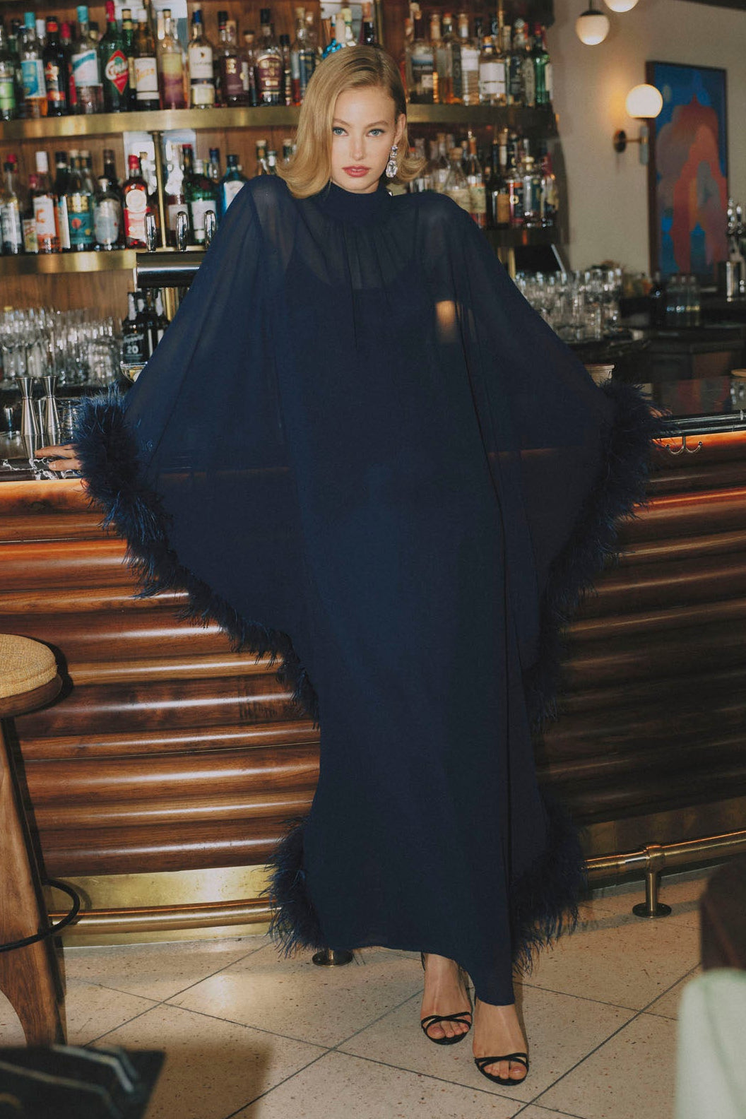 Midnight Kaftan Gown - Navy