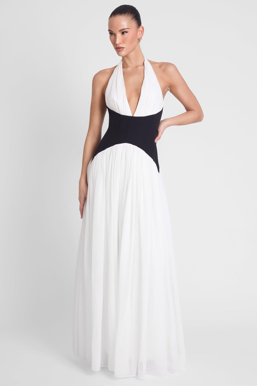 Harlowe Maxi Dress - Black & White