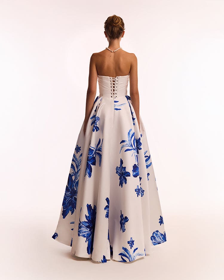 Florentine Maxi Dress - White-Blue