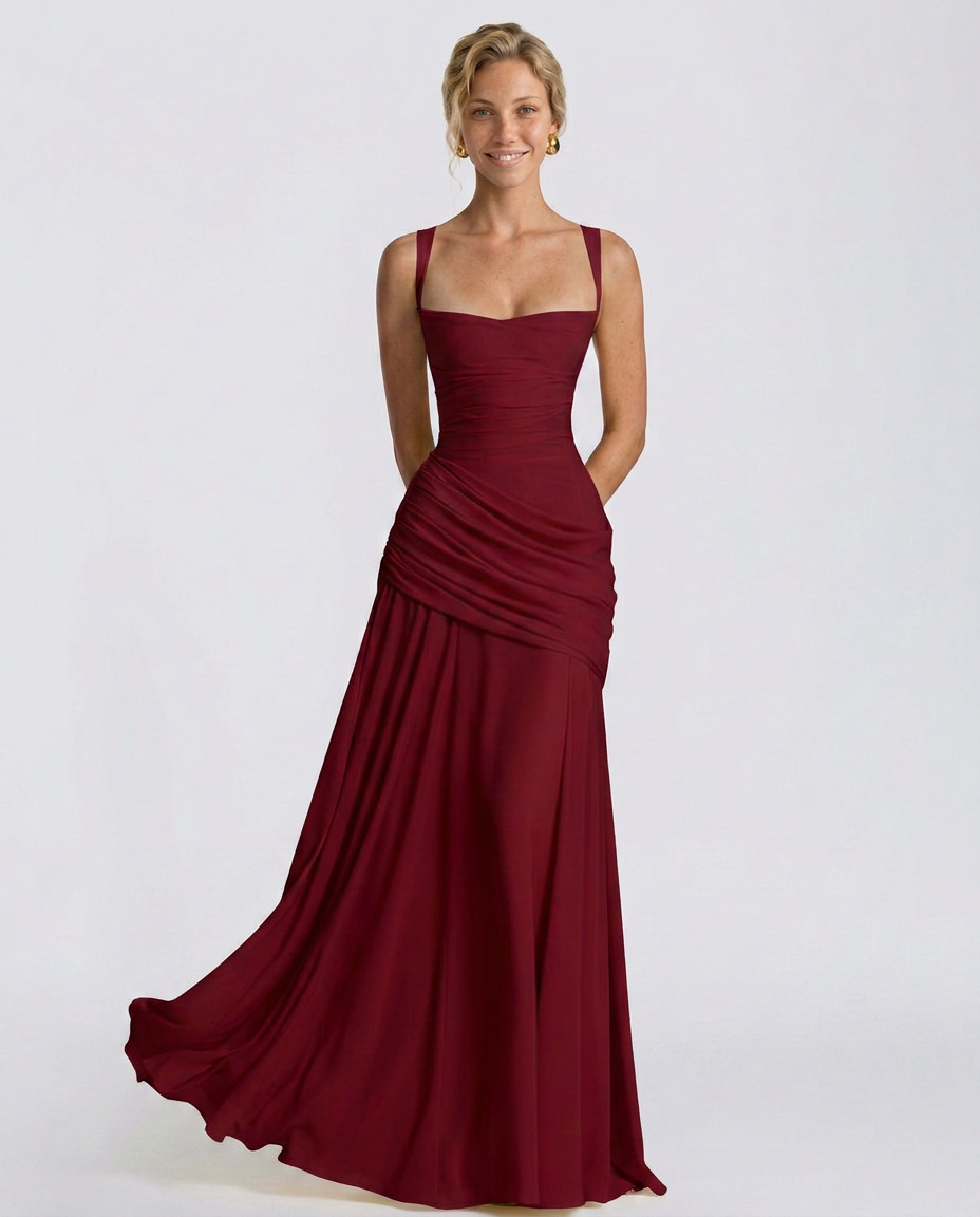 Sural Maxi Dress - Wine Red