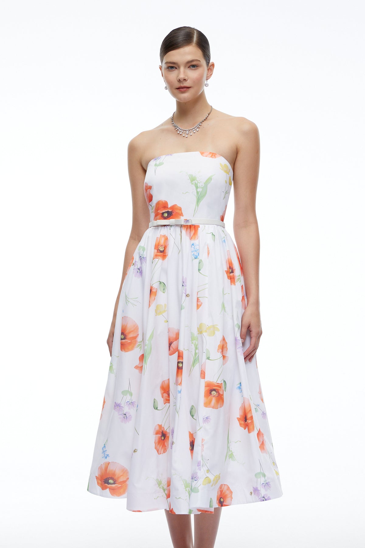 Fleurette Midi Dress - White Multicolor