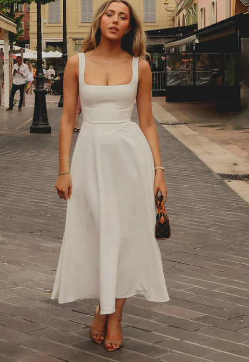 Aimee Midi Dress - White